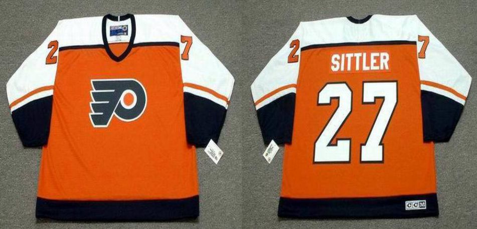 2019 Men Philadelphia Flyers #27 Sittler Orange CCM NHL jerseys->new york rangers->NHL Jersey